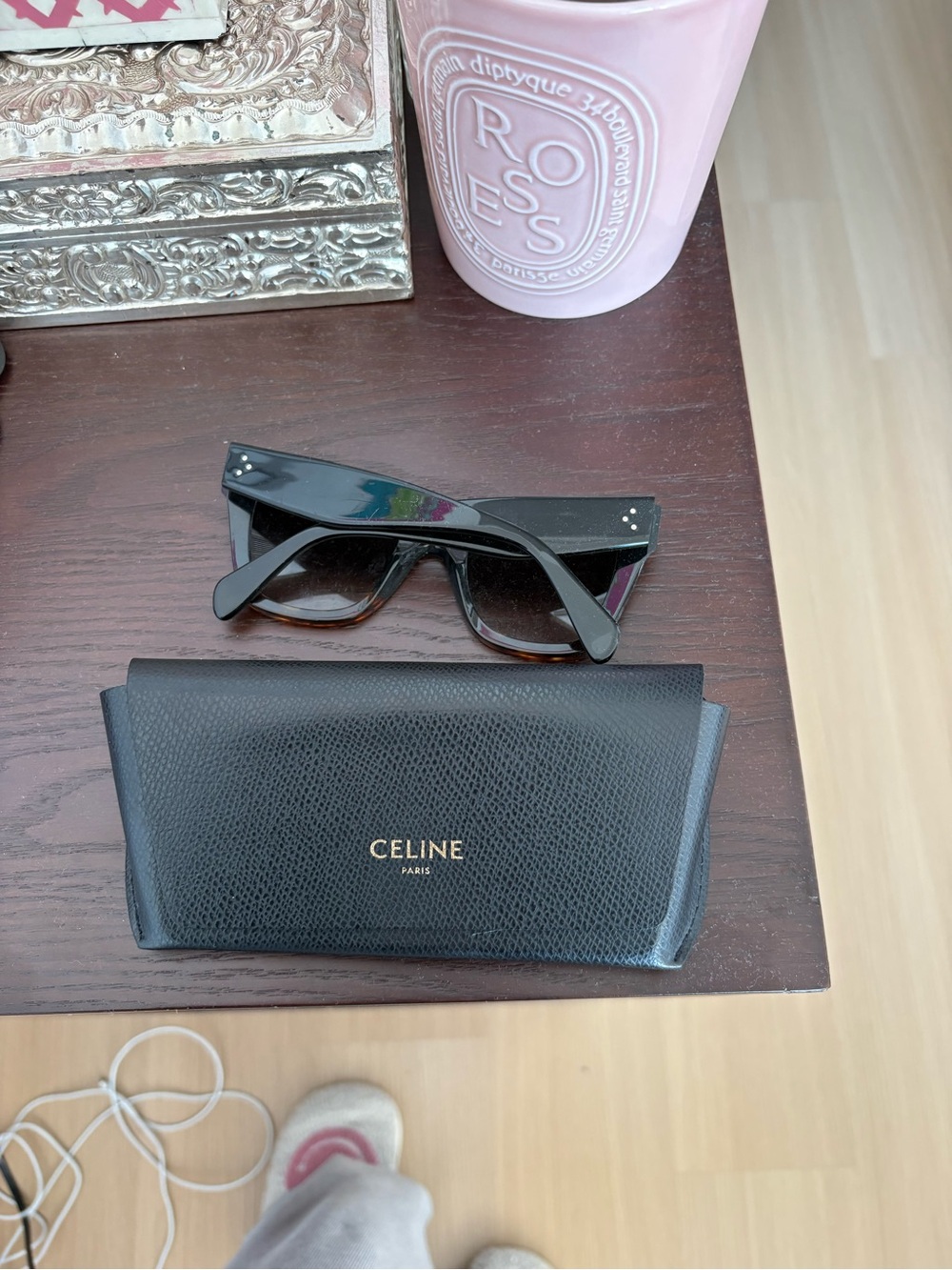 Celine Black Sunglasses with Black Leather Case - Picture 2 of 5
